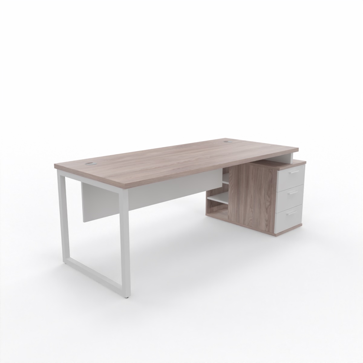 Titan Managers Desk in Mondego Elm & White